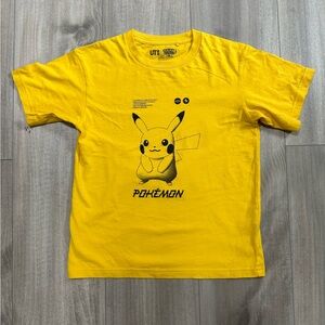 NWOT Uniqlo Kids x Pokémon Masters EX UT T-Shirt Size  7-8 Years Yellow Pikachu